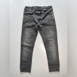 NUDIE Skinny Lin Jeans Mens 31x36 Actual‎ 28x25.5 Gray Distressed Organic FLAW